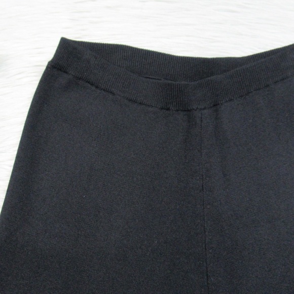 GRACE DIANE LEWIS Black Knit Pull-On Slit Straight Leg Pants Women Size Medium - Picture 5 of 10